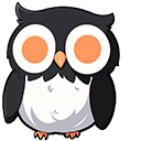 Black & White Owl Animated arrow cursor