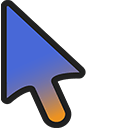 Blue & Orange Gradient Animated arrow cursor