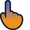 Blue & Orange Gradient Animated hand cursor