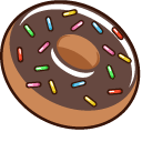 Brown Donut Animated hand cursor