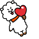 BTS BT21 RJ & Heart Animated arrow cursor