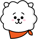 BTS BT21 RJ & Heart Animated hand cursor