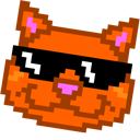 Cat with Glasses Pixel Animated hand cursor