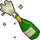 Champagne Pixel Animated hand cursor