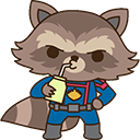 Chibi Rocket Raccoon Drinking Animated arrow cursor