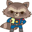 Chibi Rocket Raccoon Drinking Animated hand cursor