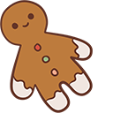 Christmas Candy Cane & Gingerbread Man Animated hand cursor