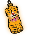 Christmas Retro Tiger Ornament hand cursor