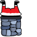 Christmas Santa Stuck in the Chimney & Gift Animated arrow cursor