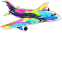 Colorful Airplane Animated hand cursor