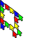 Colorful Multi Animated arrow cursor