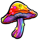 Colorful Trippy Mushroom Animated hand cursor