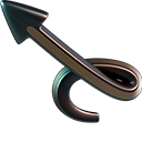 Curved Dark Metalic 3D arrow cursor