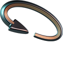 Curved Dark Metalic 3D hand cursor