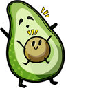 Cute Avocado & Bone hand cursor