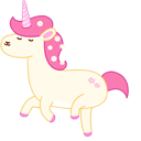 Cute Beige Unicorn Animated hand cursor