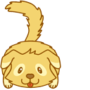 Cute Blonde Dog Animated hand cursor