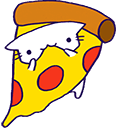 Cute Cat Eating Pizza Animated arrow cursor