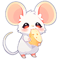 Cute Mouse Eating Cheese Animated arrow cursor