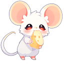 Cute Mouse Eating Cheese Animated hand cursor