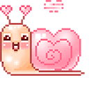 Cute Pink Snail Pixel Animated arrow cursor