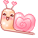 Cute Pink Snail Pixel Animated hand cursor