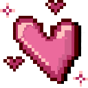 Cute Pixel Heart hand cursor