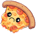 Cute Slice of Pizza Animated hand cursor