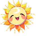 Cute Smiling Sun Animated arrow cursor