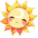 Cute Smiling Sun Animated hand cursor