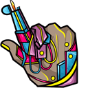 Cyberpunk hand cursor