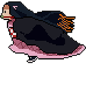 Demon Slayer Nezuko Running Pixel Animated arrow cursor