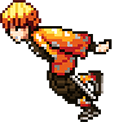 Demon Slayer Zenitsu Agatsuma Running Pixel Animated arrow cursor