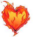 Fiery Heart Animated arrow cursor