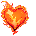 Fiery Heart Animated hand cursor