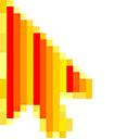 Fire Color Pixel Animated arrow cursor