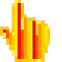 Fire Color Pixel Animated hand cursor