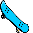 Flipping Blue Skateboard Animated hand cursor