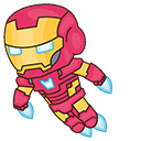 Flying Iron Man Chibi Animated arrow cursor