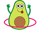 Funny Avocado with Hula Hoop Animated arrow cursor