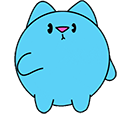 Funny Blue Cat Animated arrow cursor