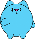 Funny Blue Cat Animated hand cursor