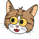 Funny Brown & White Cat Animated hand cursor