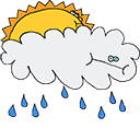 Funny Sun & Rain Cloud Animated arrow cursor