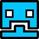 Geometry Dash Blue UFO 2 & Cube 10 Animated hand cursor