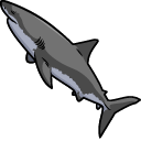 Great White Shark Animated hand cursor