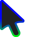 Green & Blue Stroke Gradient Animated arrow cursor