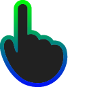 Green & Blue Stroke Gradient Animated hand cursor