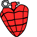 Green Day Heart-Shaped Grenade Animated hand cursor