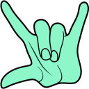 Green Hand Rock On Animated hand cursor